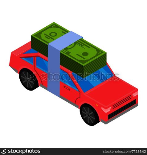 Credit money car icon. Isometric of credit money car vector icon for web design isolated on white background. Credit money car icon, isometric style