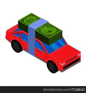 Credit money car icon. Isometric of credit money car vector icon for web design isolated on white background. Credit money car icon, isometric style