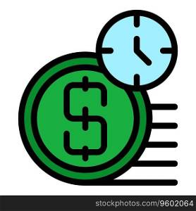 Credit money time icon outline vector. Lender card. Limit finance color flat. Credit money time icon vector flat
