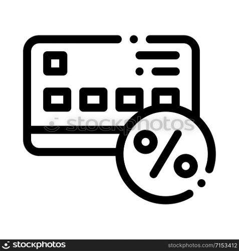 Credit Percentage Card Icon Vector. Outline Credit Percentage Card Sign. Isolated Contour Symbol Illustration. Credit Percentage Card Icon Vector Outline Illustration