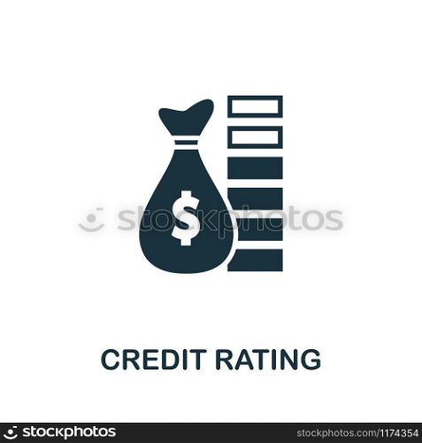 Credit Rating vector icon illustration. Creative sign from investment icons collection. Filled flat Credit Rating icon for computer and mobile. Symbol, logo vector graphics.. Credit Rating vector icon symbol. Creative sign from investment icons collection. Filled flat Credit Rating icon for computer and mobile