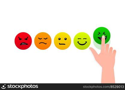 Credit score meter with different emotions vector concept isolated on white background.. Credit score meter with different emotions vector concept isolated on white background