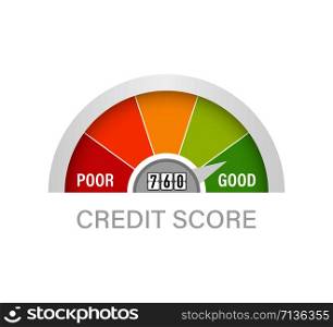 Credit score scale showing good value. Vector stock illustration.. Credit score scale showing good value. Vector illustration.