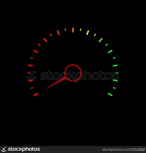 Credit score speedometer on dark back. Vector