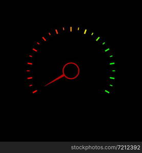 Credit score speedometer on dark back. Vector