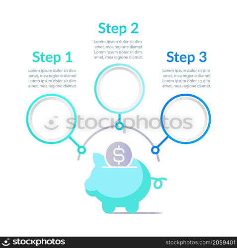 Credit scores info infographic chart design template. Abstract infochart with copy space. Instructional graphics with 3 step sequence. Visual data presentation. Lato, Arial fonts used. Credit scores info infographic chart design template