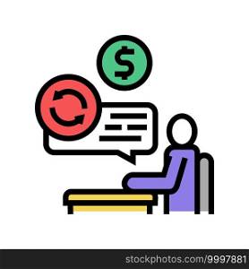 creditor businessman color icon vector. creditor businessman sign. isolated symbol illustration. creditor businessman color icon vector illustration