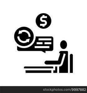 creditor businessman glyph icon vector. creditor businessman sign. isolated contour symbol black illustration. creditor businessman glyph icon vector illustration