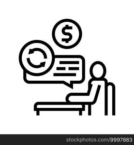 creditor businessman line icon vector. creditor businessman sign. isolated contour symbol black illustration. creditor businessman line icon vector illustration