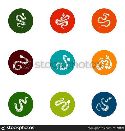 Creeping muck icons set. Flat set of 9 creeping muck vector icons for web isolated on white background. Creeping muck icons set, flat style