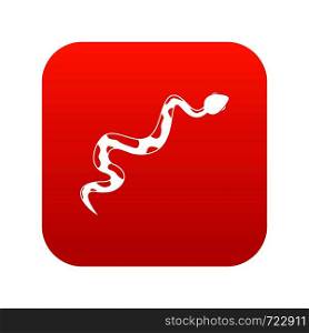Creeping snake icon digital red for any design isolated on white vector illustration. Creeping snake icon digital red