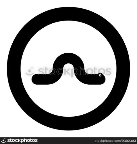 Creeping worm earthworm crawling invertebrate creep creature icon in circle round black color vector illustration image solid outline style simple. Creeping worm earthworm crawling invertebrate creep creature helminth parasite pest crawl angleworm icon in circle round black color vector illustration image solid outline style