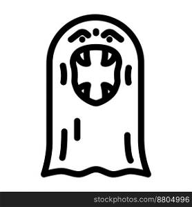 creepy ghost line icon vector. creepy ghost sign. isolated contour symbol black illustration. creepy ghost line icon vector illustration