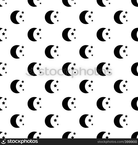 Crescent and star pattern. Simple illustration of crescent and star vector pattern for web. Crescent and star pattern, simple style