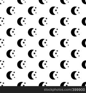 Crescent and star pattern. Simple illustration of crescent and star vector pattern for web. Crescent and star pattern, simple style
