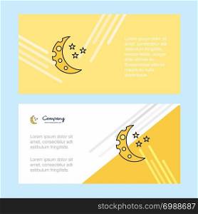 Crescent and stars abstract corporate business banner template, horizontal advertising business banner.