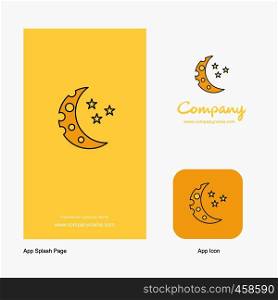 Crescent and stars Company Logo App Icon and Splash Page Design. Creative Business App Design Elements