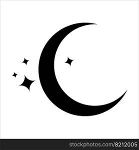 Crescent and stars. Mystic and esoteric simple icon