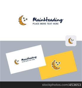 Crescent and stars vector logotype with business card template. Elegant corporate identity. - Vector