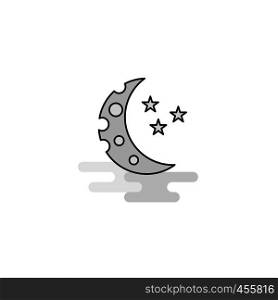 Crescent and stars Web Icon. Flat Line Filled Gray Icon Vector