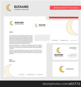Crescent Business Letterhead, Envelope and visiting Card Design vector template