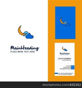 Crescent Creative Logo and business card. vertical Design Vector
