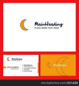 Crescent Logo design with Tagline & Front and Back Busienss Card Template. Vector Creative Design