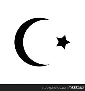 crescent moon islam muslim glyph icon vector. crescent moon islam muslim sign. isolated symbol illustration. crescent moon islam muslim glyph icon vector illustration