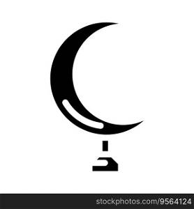 crescent moon islam muslim glyph icon vector. crescent moon islam muslim sign. isolated symbol illustration. crescent moon islam muslim glyph icon vector illustration