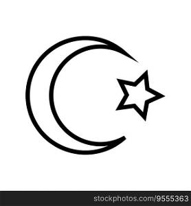 crescent moon islam muslim line icon vector. crescent moon islam muslim sign. isolated contour symbol black illustration. crescent moon islam muslim line icon vector illustration