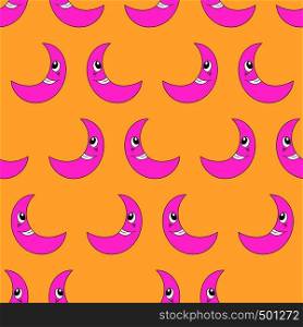 Crescent moon repeat pattern background