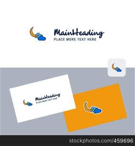 Crescent vector logotype with business card template. Elegant corporate identity. - Vector