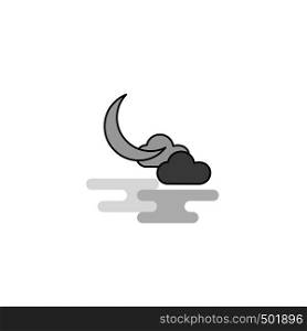 Crescent Web Icon. Flat Line Filled Gray Icon Vector