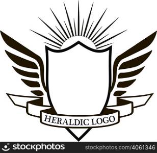 crest with classic design elements, use for logo, frame, vector format very easy to edit, individual objects. HERALDIC LOGO