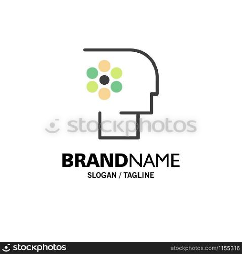 Crew, Film, Job, Movie, Personnel Business Logo Template. Flat Color