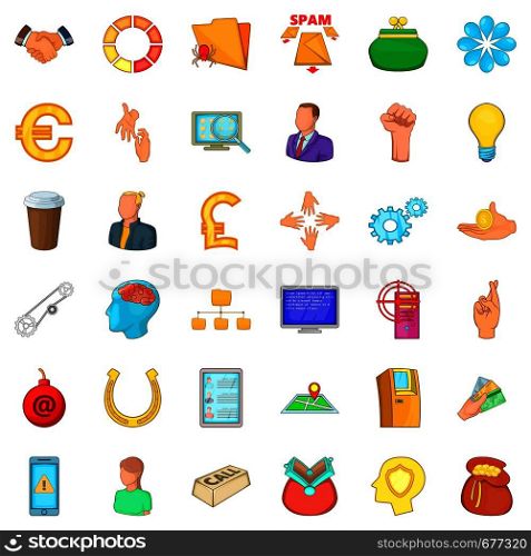 Crew icons set. Cartoon style of 36 crew vector icons for web isolated on white background. Crew icons set, cartoon style