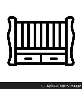 crib bed for little child line icon vector. crib bed for little child sign. isolated contour symbol black illustration. crib bed for little child line icon vector illustration