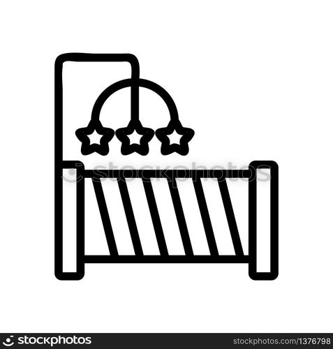 crib lullaby icon vector. crib lullaby sign. isolated contour symbol illustration. crib lullaby icon vector outline illustration