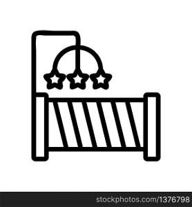 crib lullaby icon vector. crib lullaby sign. isolated contour symbol illustration. crib lullaby icon vector outline illustration