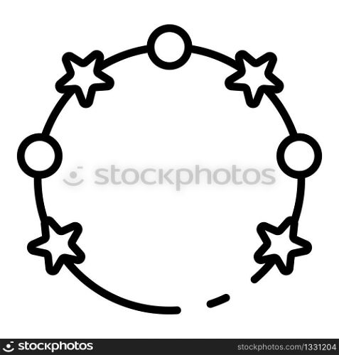 Crib toy circle icon. Outline crib toy circle vector icon for web design isolated on white background. Crib toy circle icon, outline style