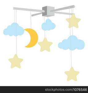 Crib toys, illustration, vector on white background.