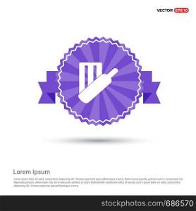 Cricket Bails Icon - Purple Ribbon banner