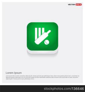 Cricket Bails IconGreen Web Button - Free vector icon