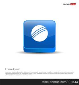 Cricket Ball Icon - 3d Blue Button.
