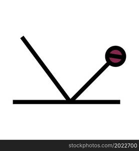 Cricket Ball Trajectory Icon. Editable Bold Outline With Color Fill Design. Vector Illustration.