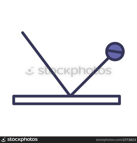 Cricket Ball Trajectory Icon. Editable Bold Outline With Color Fill Design. Vector Illustration.