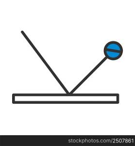 Cricket Ball Trajectory Icon. Editable Bold Outline With Color Fill Design. Vector Illustration.