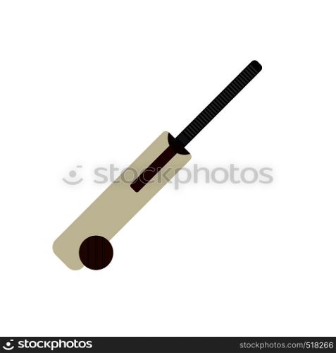 Cricket bat and ball icon in flat style isolated on white background. Cricket bat and ball icon, flat style