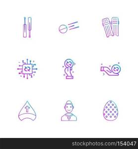 cricket , bat , ball , pads , egg,  crypto currency , ic , medical , nurse , icon, vector, design,  flat,  collection, style, creative,  icons