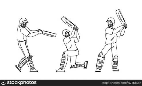 cricket competition vector. sport field, ball match, stadium player, athlete grass, game, green team cricket competition character. people Illustration. cricket competition vector